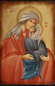 Sfanta Ana cu Fecioara Maria in braţe